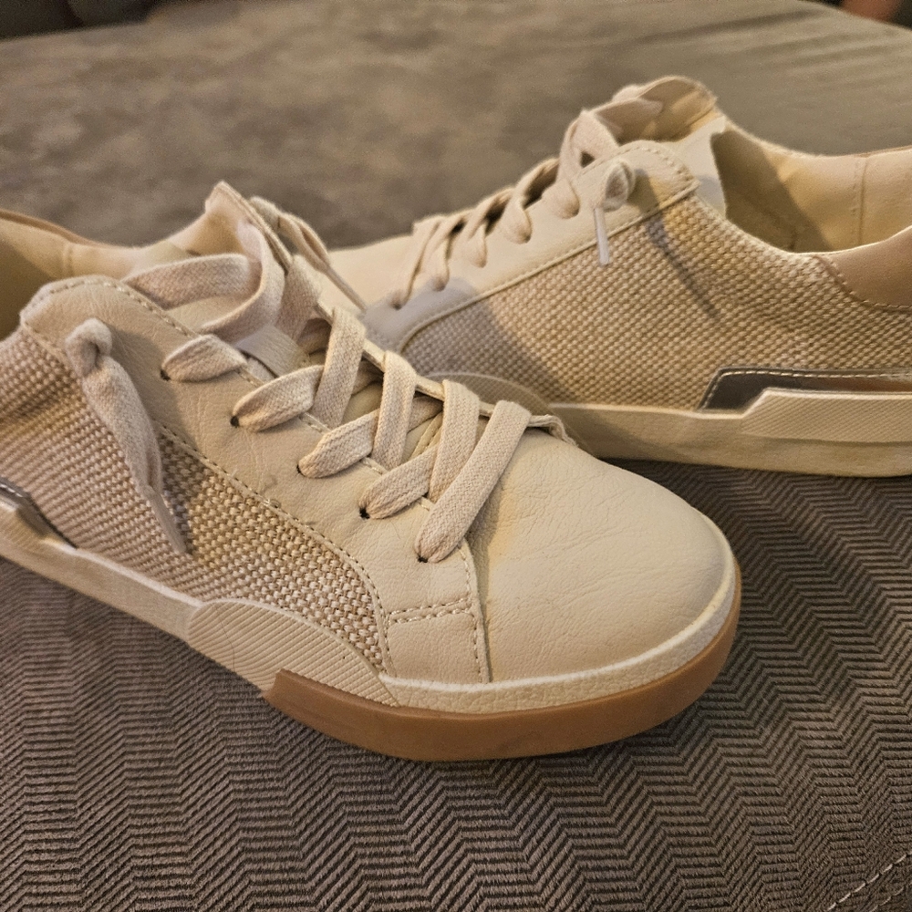 NEW Dolce Vita - Harryson Lace Up Sneakers, Off Woven White